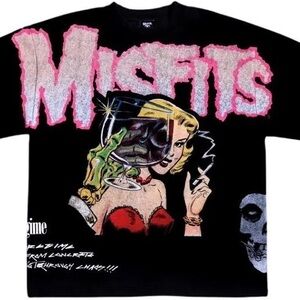 Misfits Black Graphic Tee for Men